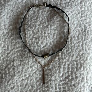 Elegant Black and Gold Layered Choker Necklace